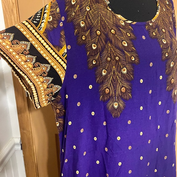 PEACOCK Deep purple kaftan dress - Picture 4 of 6